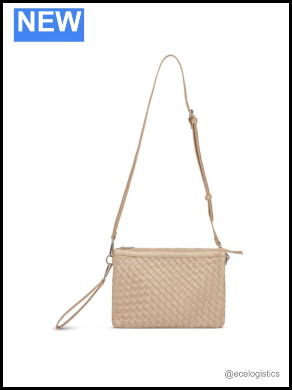 Faux Leather Crossbody Wristlet Bag with Shoulder Strap